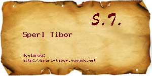 Sperl Tibor névjegykártya